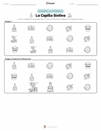 Vista previa de la hoja de trabajo imprimible de El Techo de la Capilla Sixtina