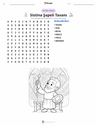 Sistina Şapeli Tavanı yazdırılabilir çalışma sayfası önizlemesi