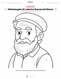 Michelangelo di Lodovico Buonarroti Simoni coloring page for kids