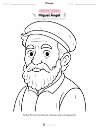Página para colorear de Michelangelo di Lodovico Buonarroti Simoni para niños