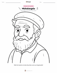 Página de colorir Michelangelo di Lodovico Buonarroti Simoni para crianças