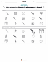 Michelangelo di Lodovico Buonarroti Simoni printable worksheet preview