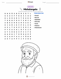 Prabaca lembar kerja cetak Michelangelo di Lodovico Buonarroti Simoni