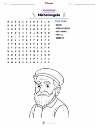 Michelangelo di Lodovico Buonarroti Simoni afdrukbare werkblad voorbeeld
