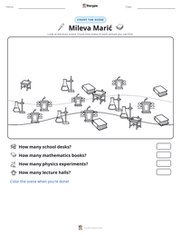 Mileva Marić printable worksheet preview