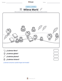 Vista previa de la hoja de trabajo imprimible de Mileva Marić