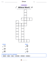 Mileva Marić printable worksheet preview