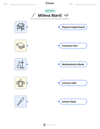 Mileva Marić printable worksheet preview