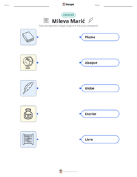 Aperçu de la feuille de travail imprimable Mileva Marić