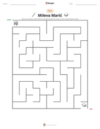 Mileva Marić printable worksheet preview