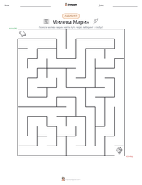 Милева Марич предварительный просмотр распечатываемого рабочего листа