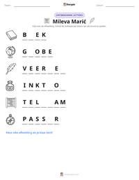 Mileva Marić afdrukbare werkblad voorbeeld