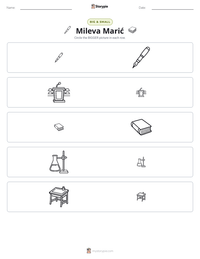 Mileva Marić printable worksheet preview