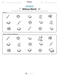 Mileva Marić printable worksheet preview