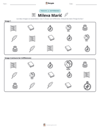 Aperçu de la feuille de travail imprimable Mileva Marić