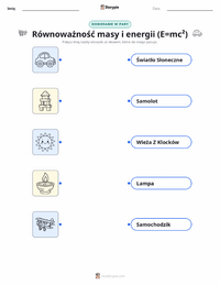 Drukowalny arkusz ćwiczeń Energia dla dzieci