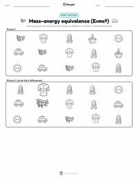 Mass–energy equivalence (E=mc²) printable worksheet preview