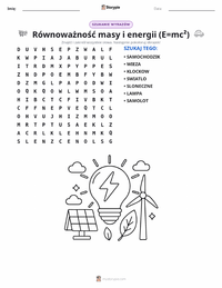 Podgląd drukowalnego arkusza ćwiczeń Energia