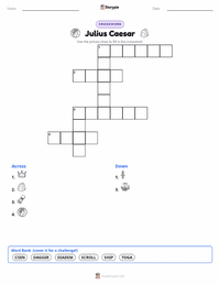Julius Caesar printable worksheet preview