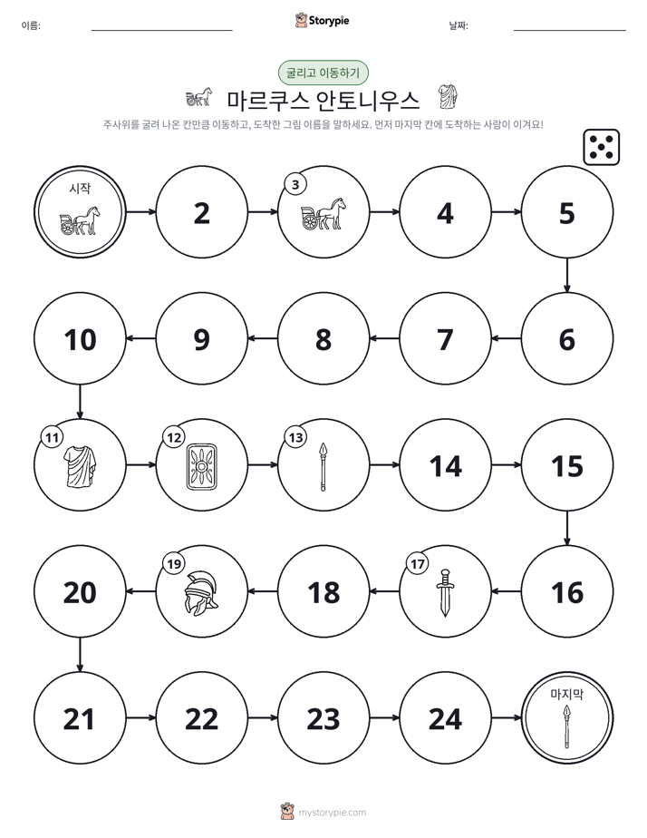 주사위 굴리고 이동하기 게임