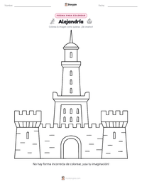 Página para colorear de Alejandría para niños