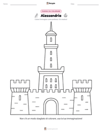 Pagina da colorare di Alessandria per bambini