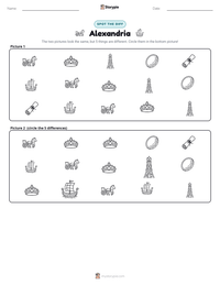 Alexandria printable worksheet preview