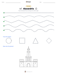 Alexandria printable worksheet preview