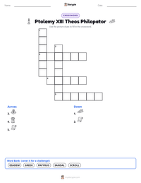 Ptolemy XIII Theos Philopator printable worksheet preview