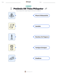 Aperçu de la feuille de travail imprimable Ptolémée XIII Théos Philopator