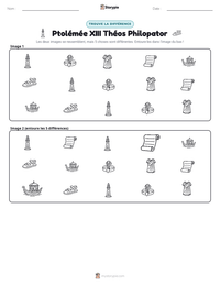Aperçu de la feuille de travail imprimable Ptolémée XIII Théos Philopator