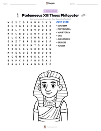 Ptolemaeus XIII Theos Philopator afdrukbare werkblad voorbeeld