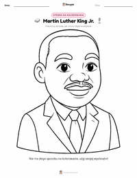 Strona do kolorowania Martin Luther King Jr. dla dzieci