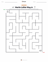 Martin Luther King Jr. druckbare Arbeitsblatt Vorschau