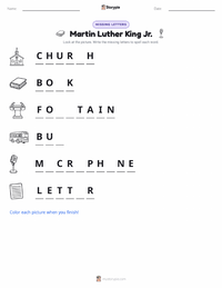 Martin Luther King Jr. printable worksheet preview