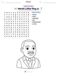 Aperçu de la feuille de travail imprimable Martin Luther King Jr.