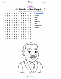 Prabaca lembar kerja cetak Martin Luther King Jr.