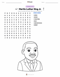 Martin Luther King Jr. afdrukbare werkblad voorbeeld