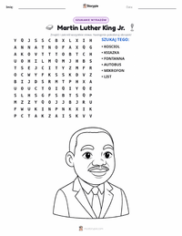 Podgląd drukowalnego arkusza ćwiczeń Martin Luther King Jr.