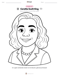 Coretta Scott King afdrukbare werkblad voorbeeld