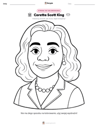 Podgląd drukowalnego arkusza ćwiczeń Coretta Scott King
