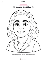 Coretta Scott King yazdırılabilir çalışma sayfası önizlemesi