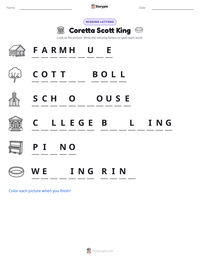 Coretta Scott King printable worksheet preview