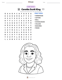 Coretta Scott King printable worksheet preview