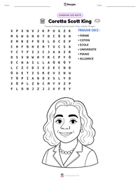 Aperçu de la feuille de travail imprimable Coretta Scott King