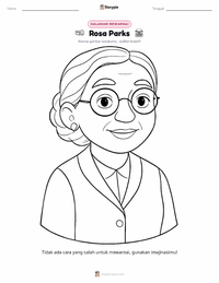 Halaman mewarnai Rosa Parks untuk anak-anak