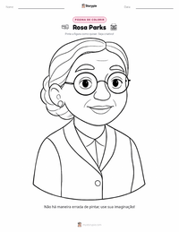 Página de colorir Rosa Parks para crianças