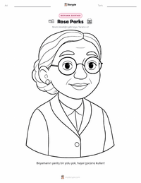 Rosa Parks çocuklar için boyama sayfası
