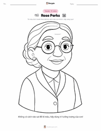 Trang tô màu Rosa Parks cho trẻ em