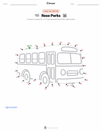 Prévia da folha de atividades imprimível Rosa Parks
